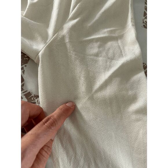 BELLDINI Black Label Button-Front Collared Top  Ivory M - Picture 6 of 7